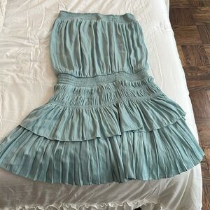 Light green strapless summer dress